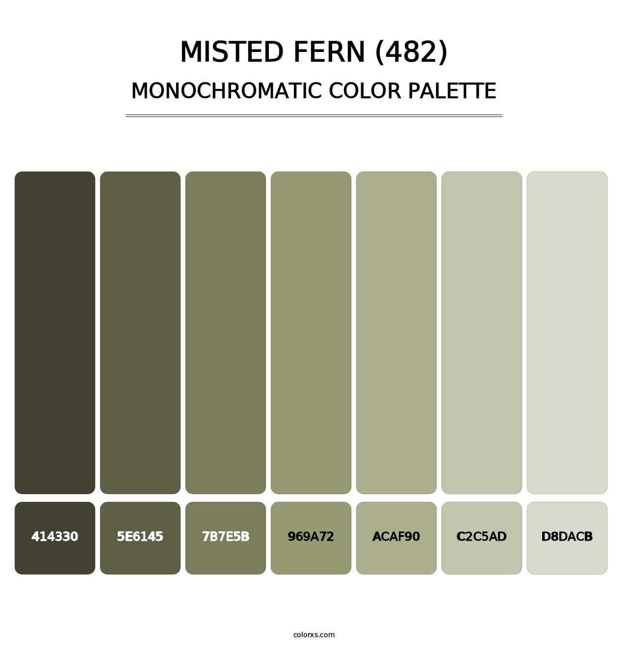 Misted Fern (482) - Monochromatic Color Palette