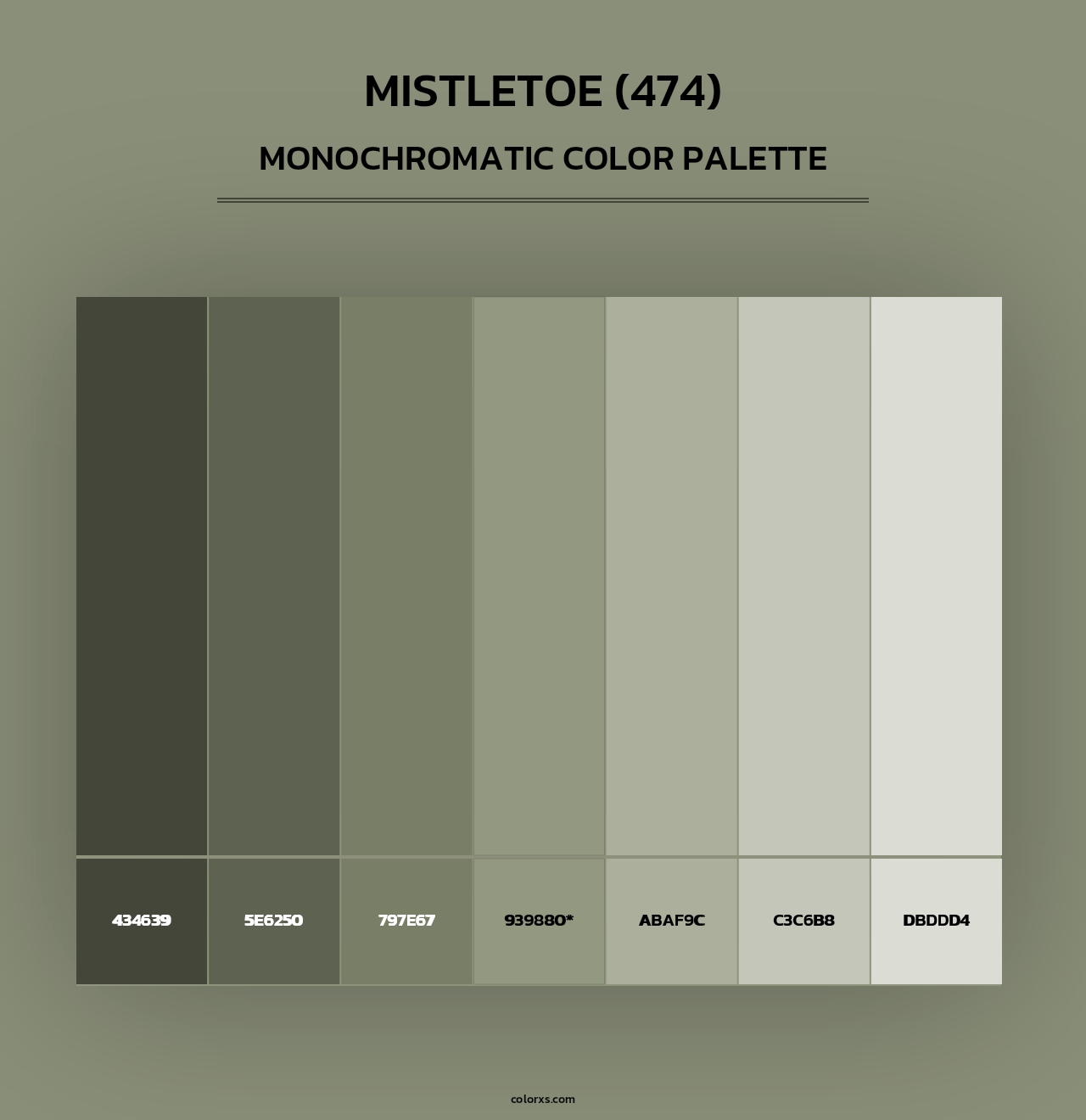 Mistletoe (474) - Monochromatic Color Palette