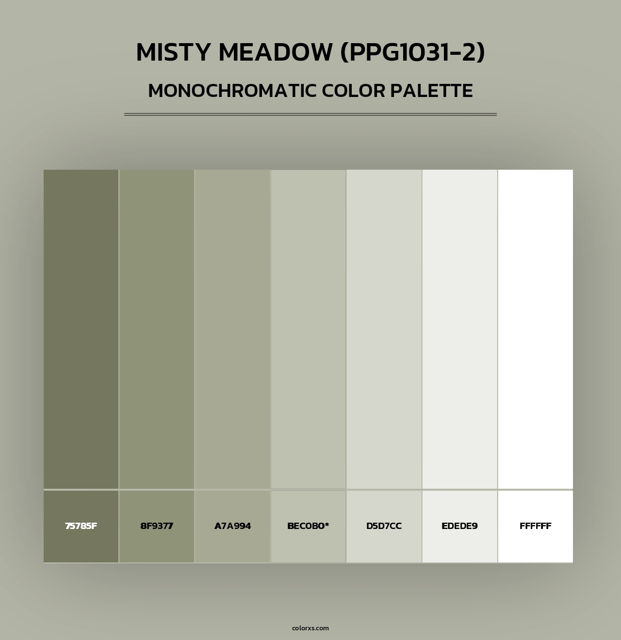 Misty Meadow (PPG1031-2) - Monochromatic Color Palette
