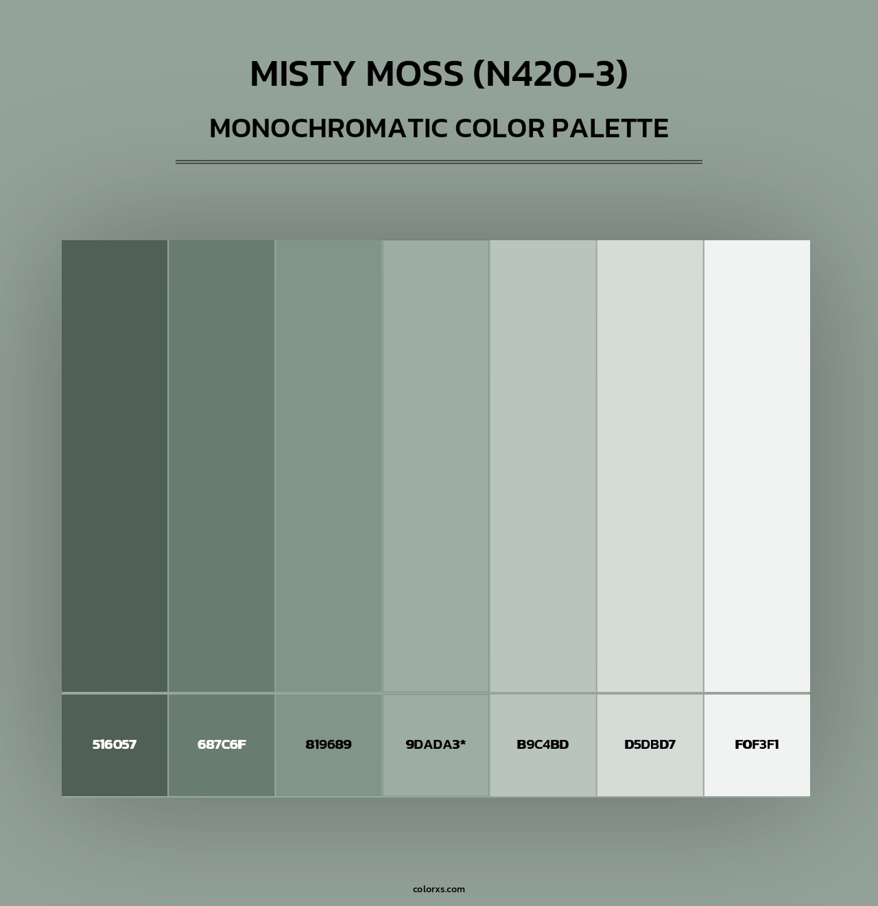 Misty Moss (N420-3) - Monochromatic Color Palette