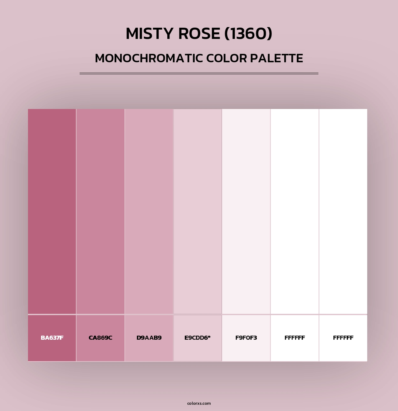 Misty Rose (1360) - Monochromatic Color Palette
