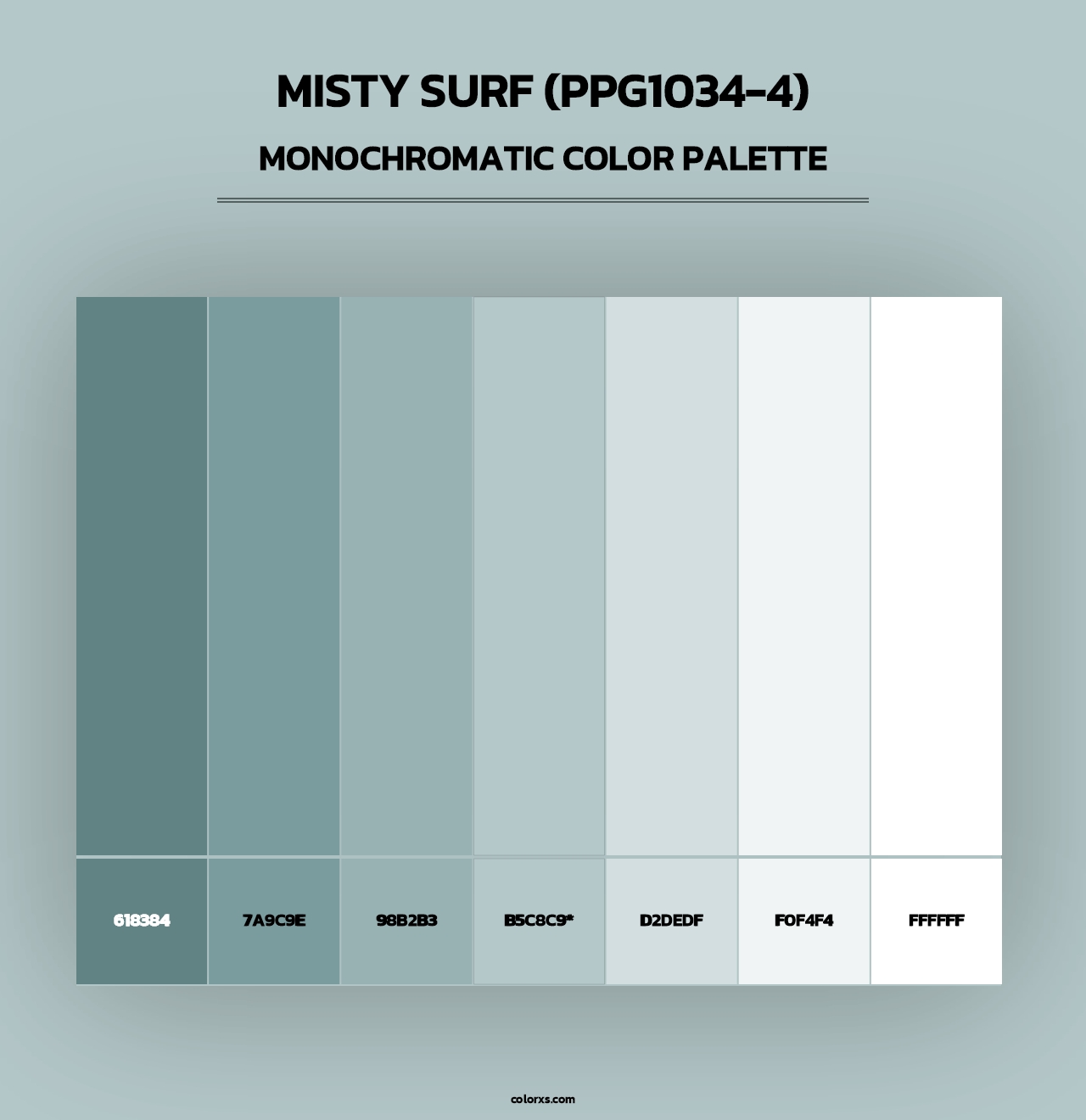 Misty Surf (PPG1034-4) - Monochromatic Color Palette