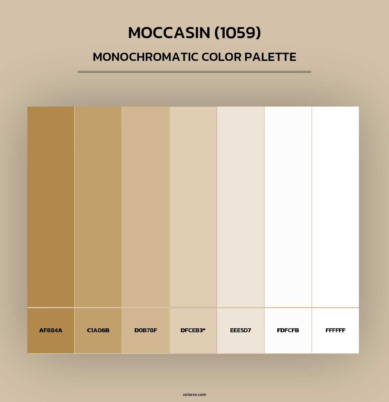Moccasin (1059) - Monochromatic Color Palette