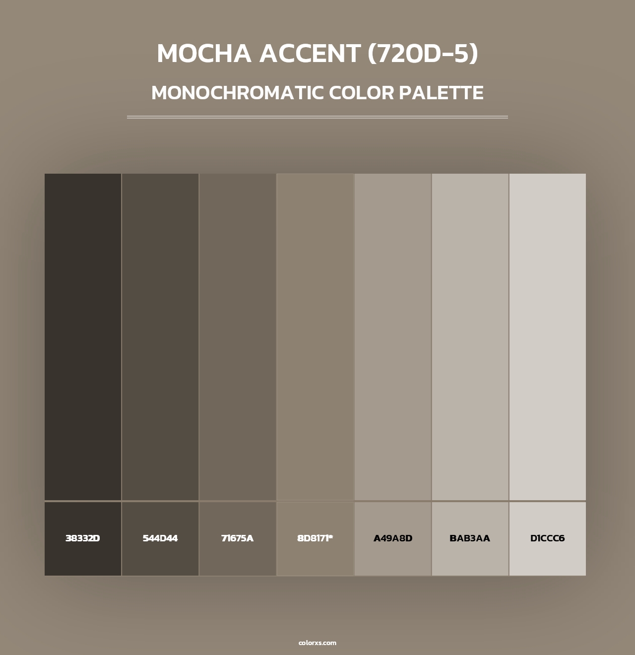 Mocha Accent (720D-5) - Monochromatic Color Palette
