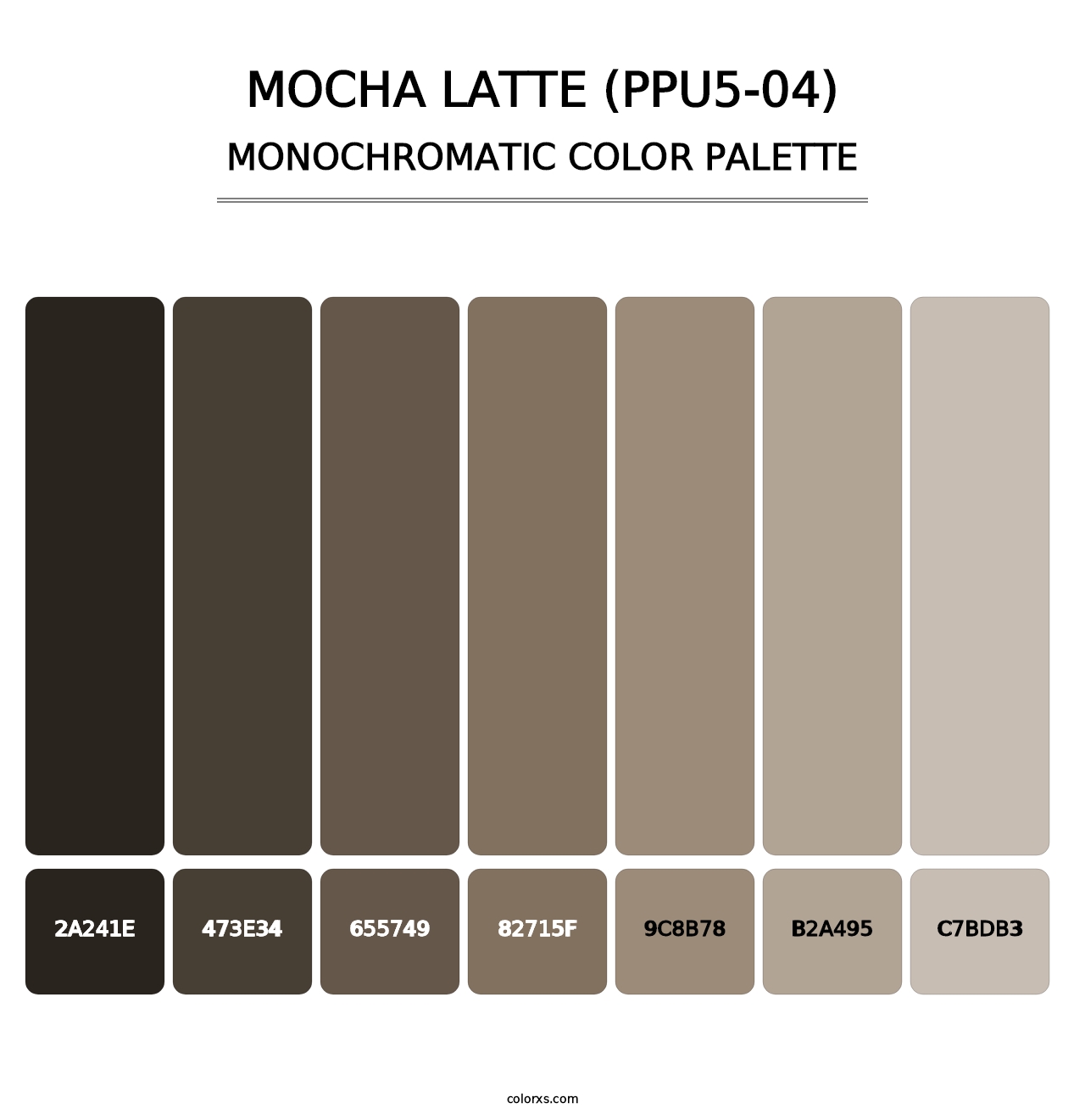 Mocha Latte (PPU5-04) - Monochromatic Color Palette