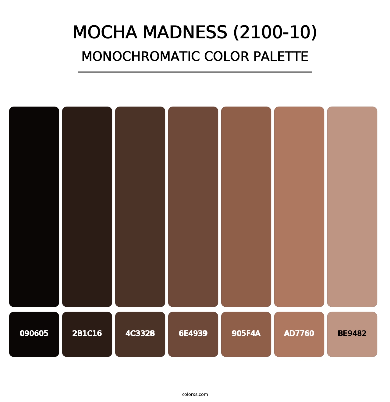 Mocha Madness (2100-10) - Monochromatic Color Palette