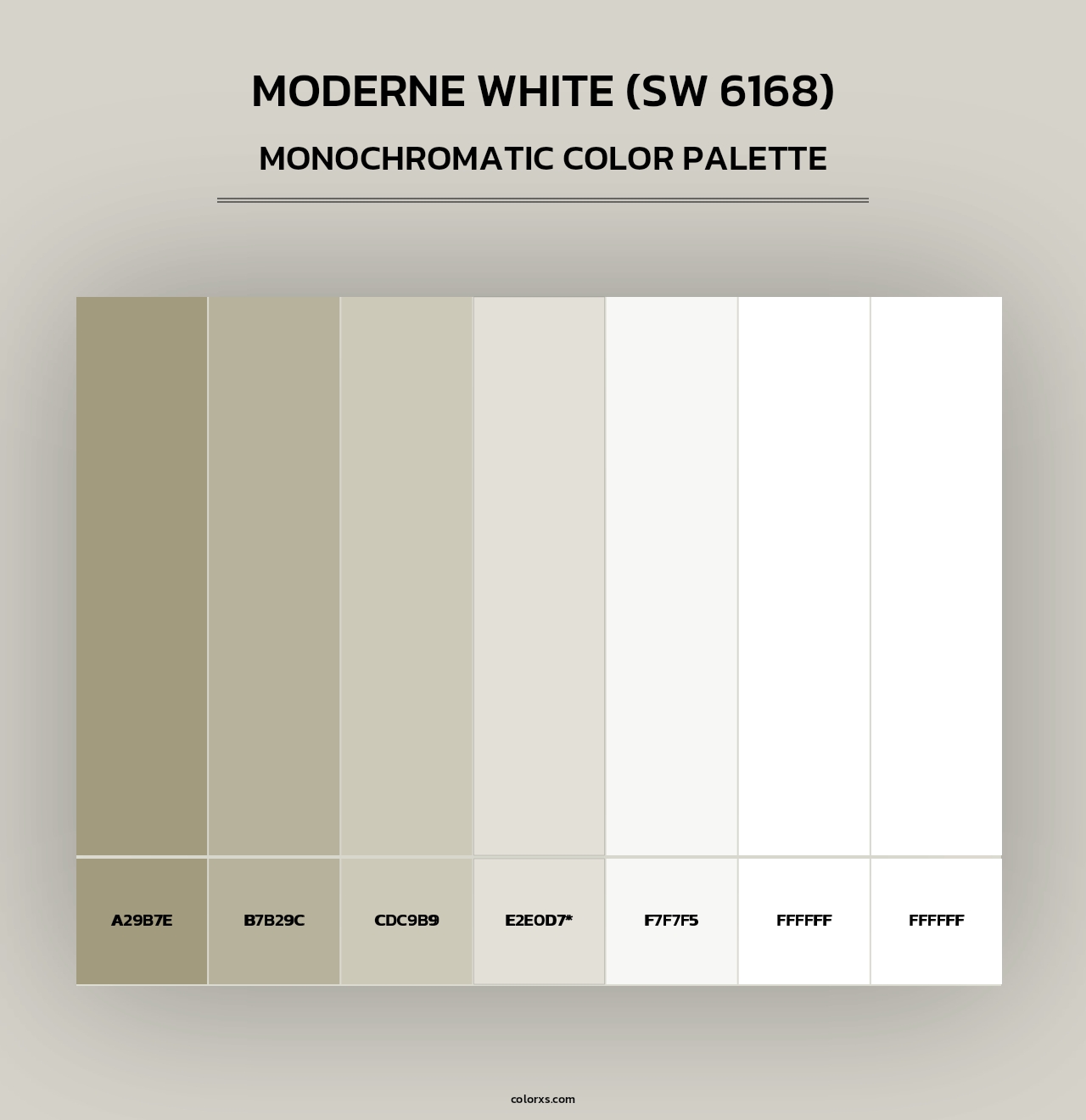 Moderne White (SW 6168) - Monochromatic Color Palette