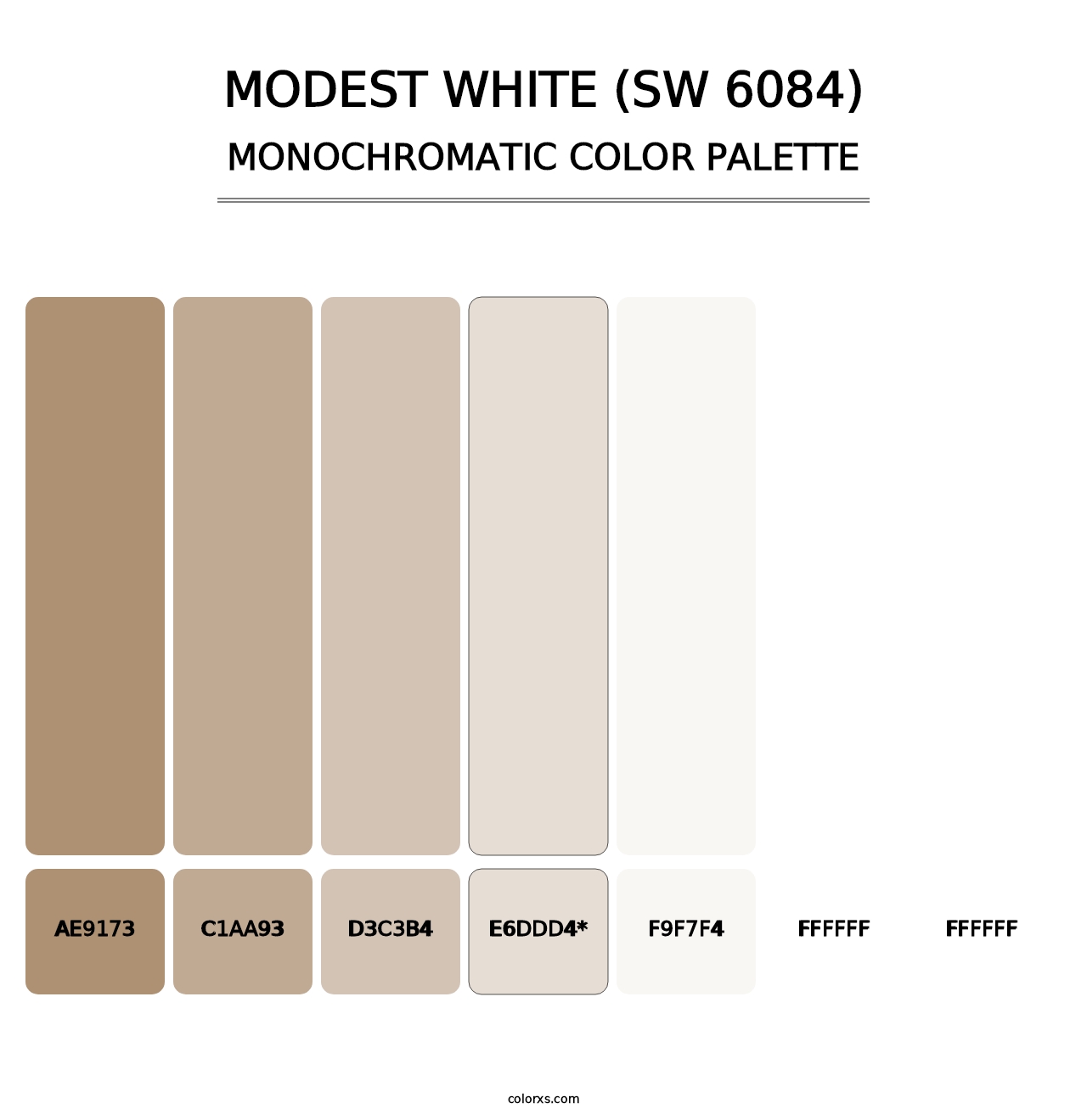 Modest White (SW 6084) - Monochromatic Color Palette