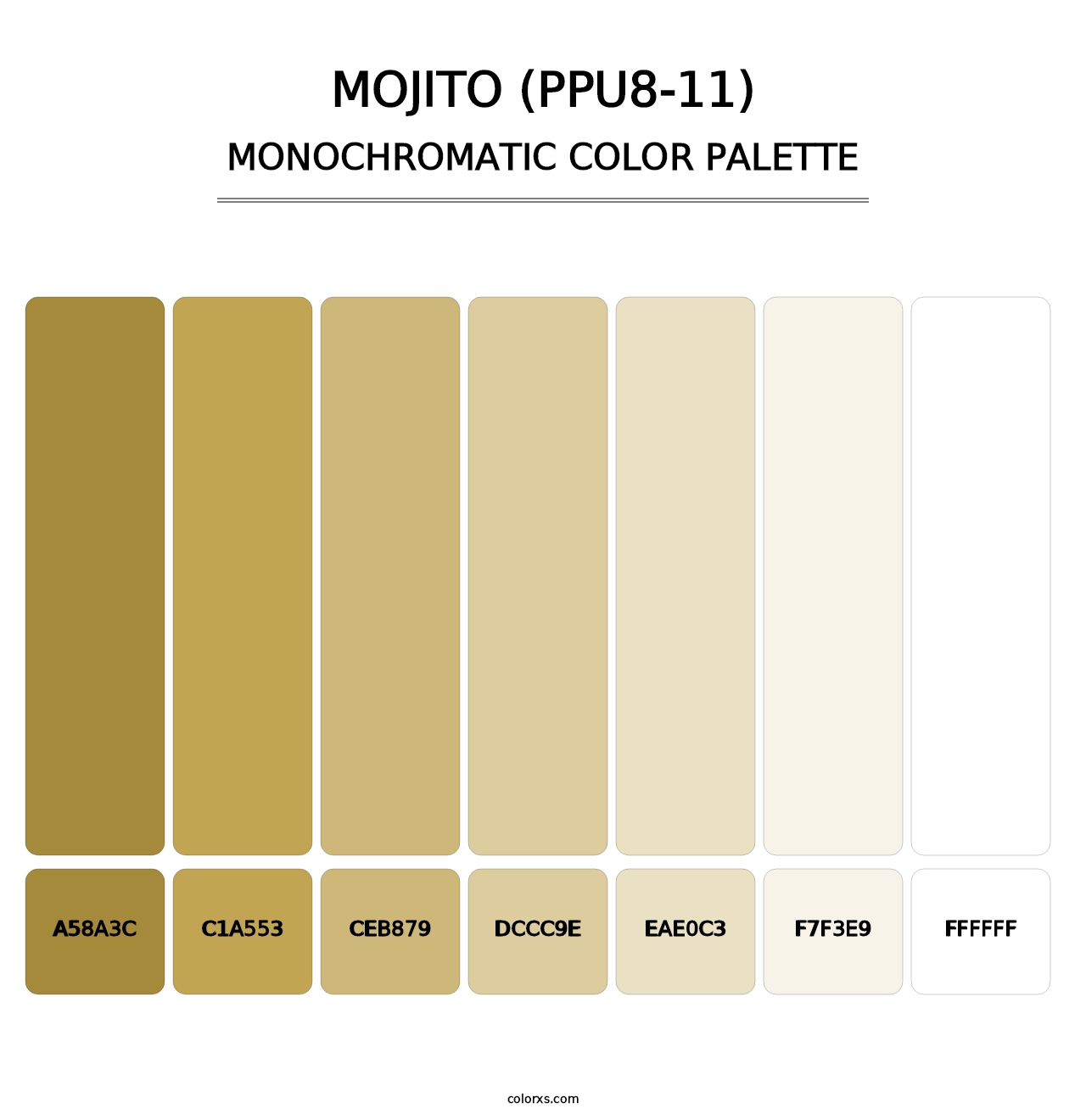 Mojito (PPU8-11) - Monochromatic Color Palette
