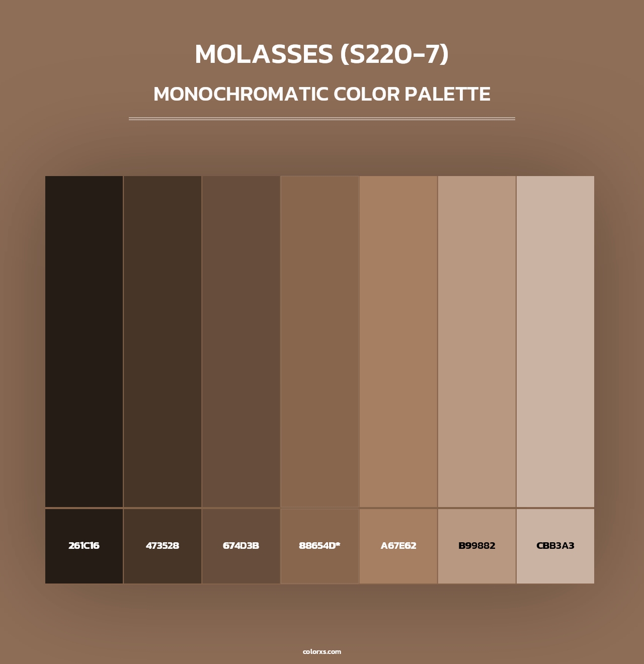 Molasses (S220-7) - Monochromatic Color Palette