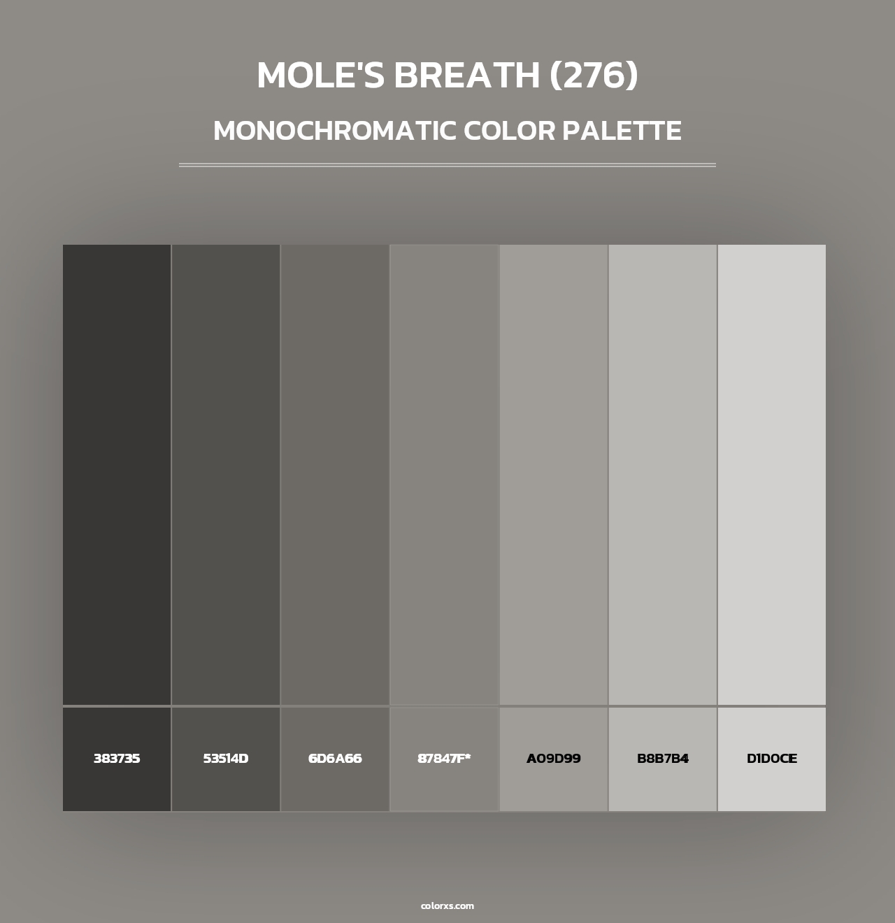 Mole's Breath (276) - Monochromatic Color Palette