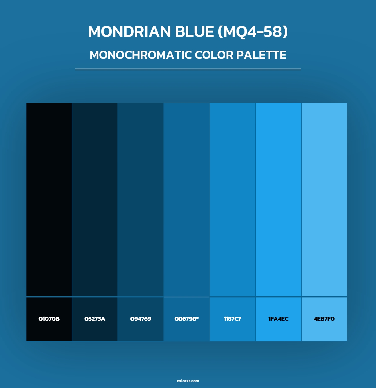 Mondrian Blue (MQ4-58) - Monochromatic Color Palette