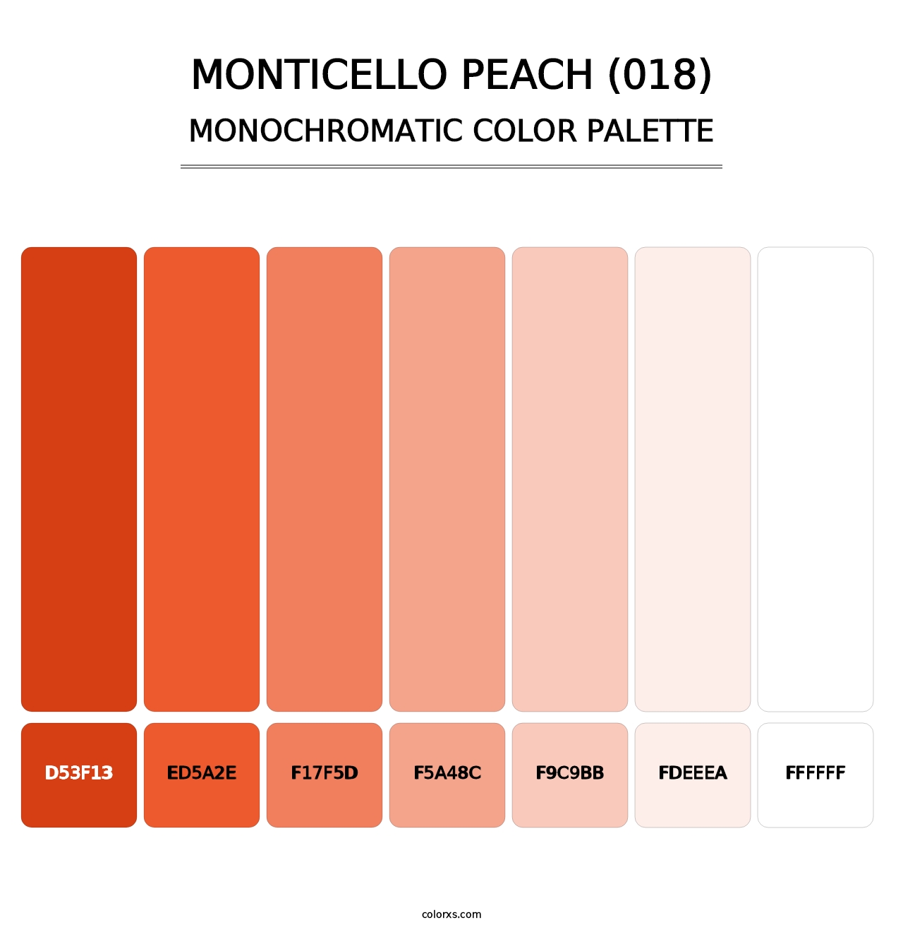 Monticello Peach (018) - Monochromatic Color Palette