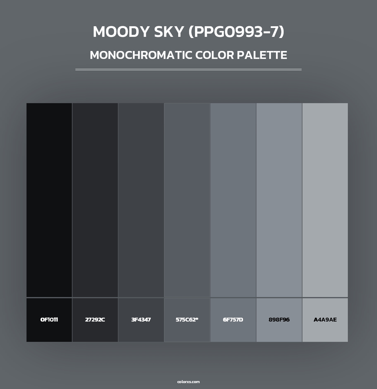Moody Sky (PPG0993-7) - Monochromatic Color Palette
