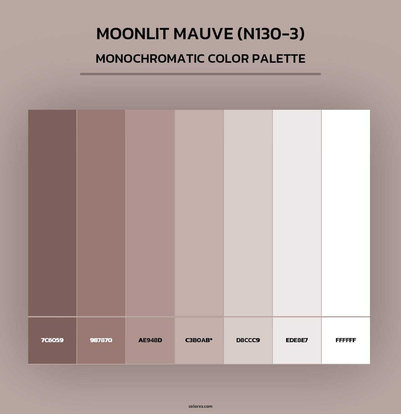 Moonlit Mauve (N130-3) - Monochromatic Color Palette
