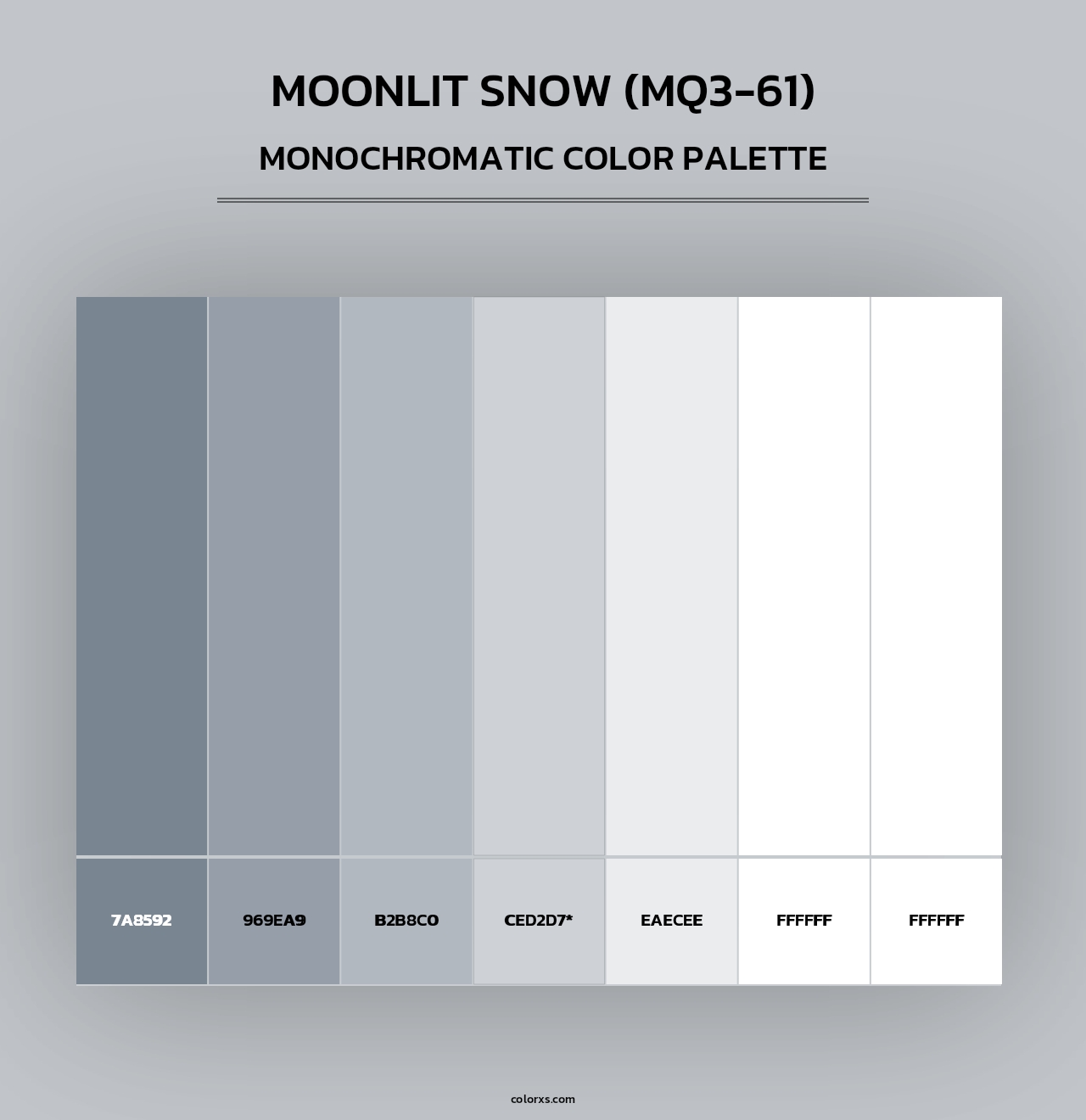 Moonlit Snow (MQ3-61) - Monochromatic Color Palette