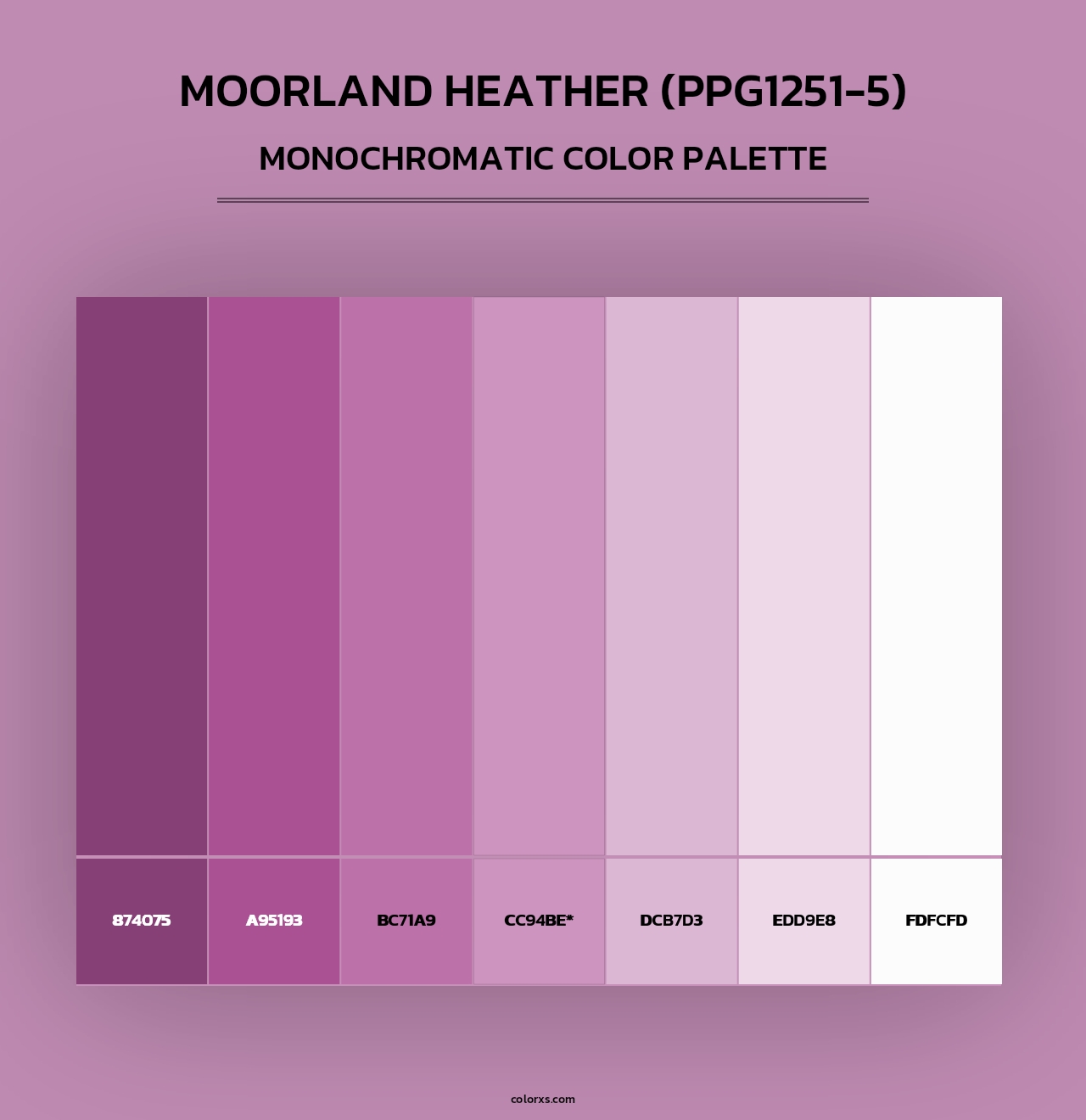 Moorland Heather (PPG1251-5) - Monochromatic Color Palette