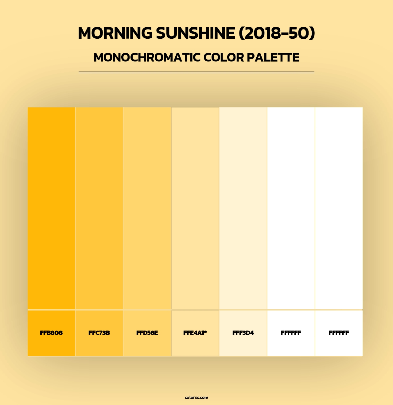 Morning Sunshine (2018-50) - Monochromatic Color Palette