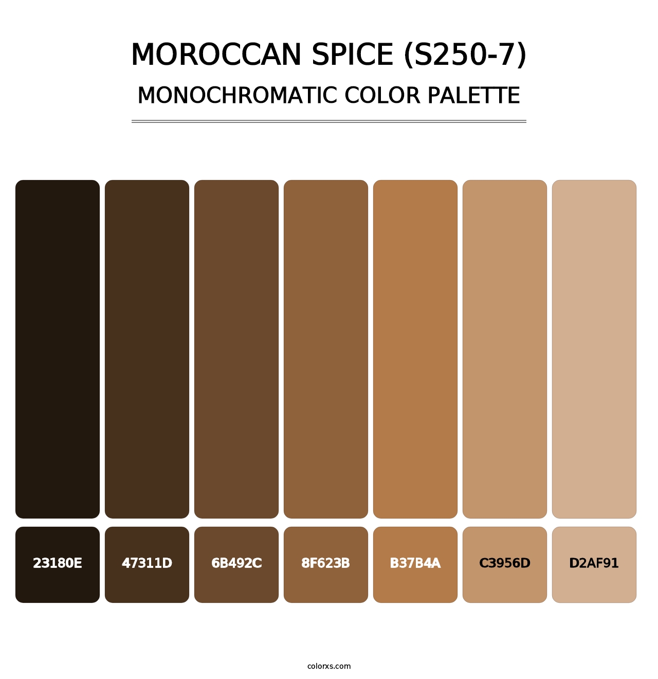 Moroccan Spice (S250-7) - Monochromatic Color Palette