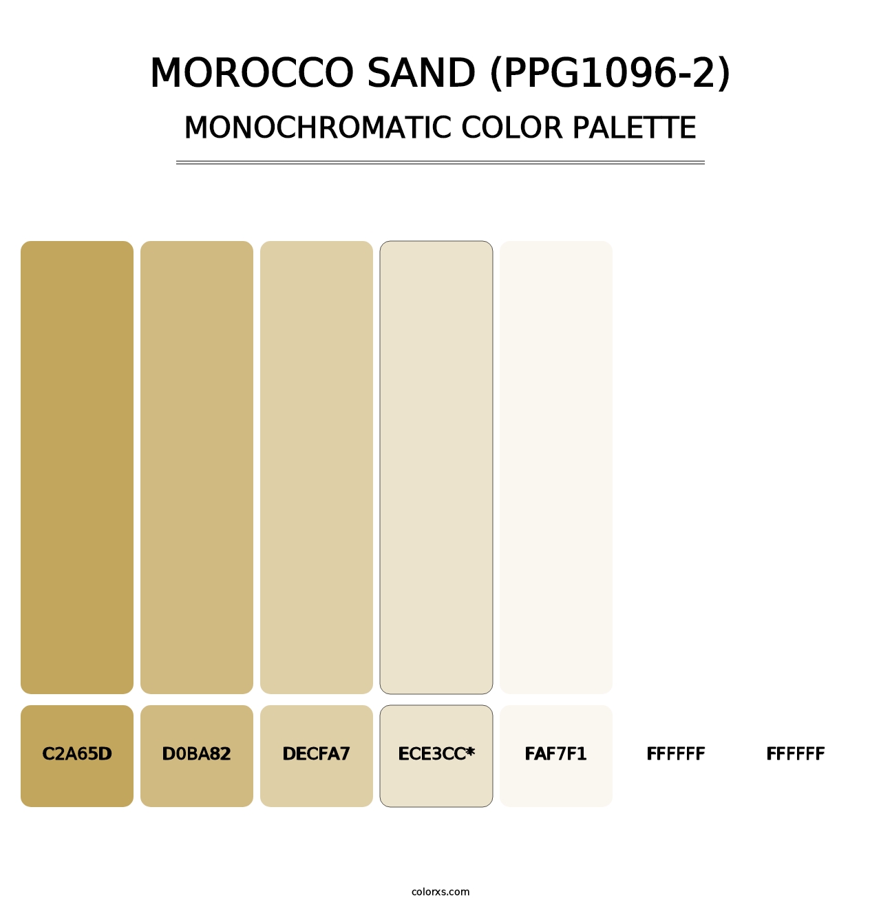Morocco Sand (PPG1096-2) - Monochromatic Color Palette
