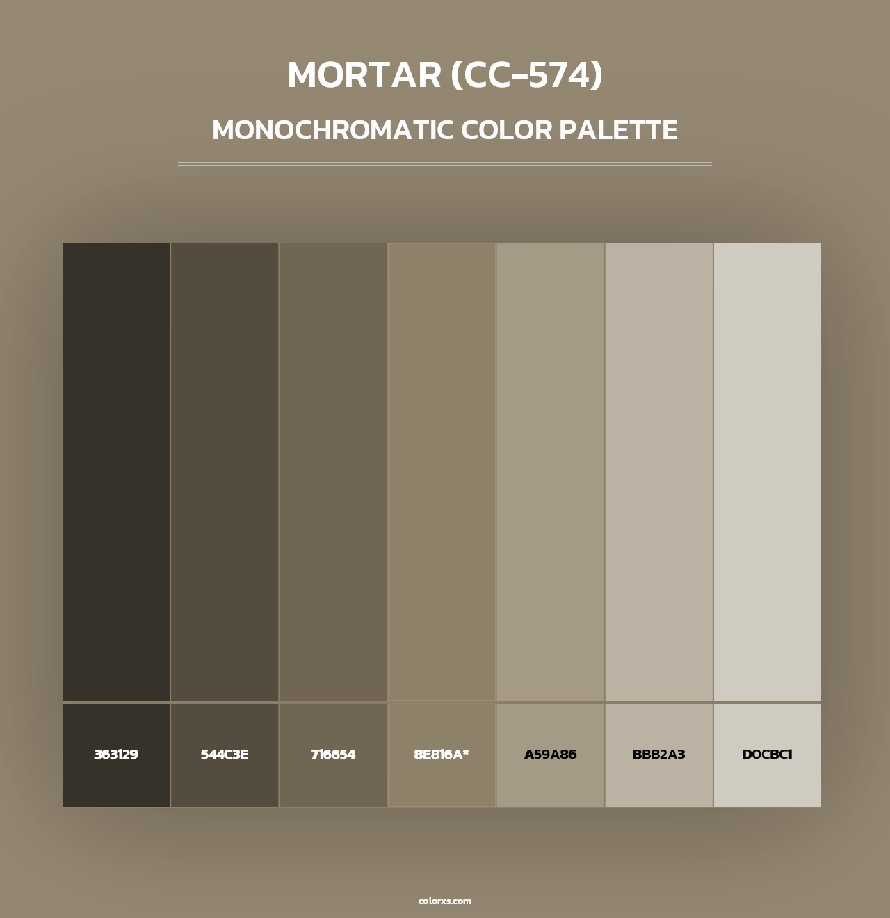 Mortar (CC-574) - Monochromatic Color Palette
