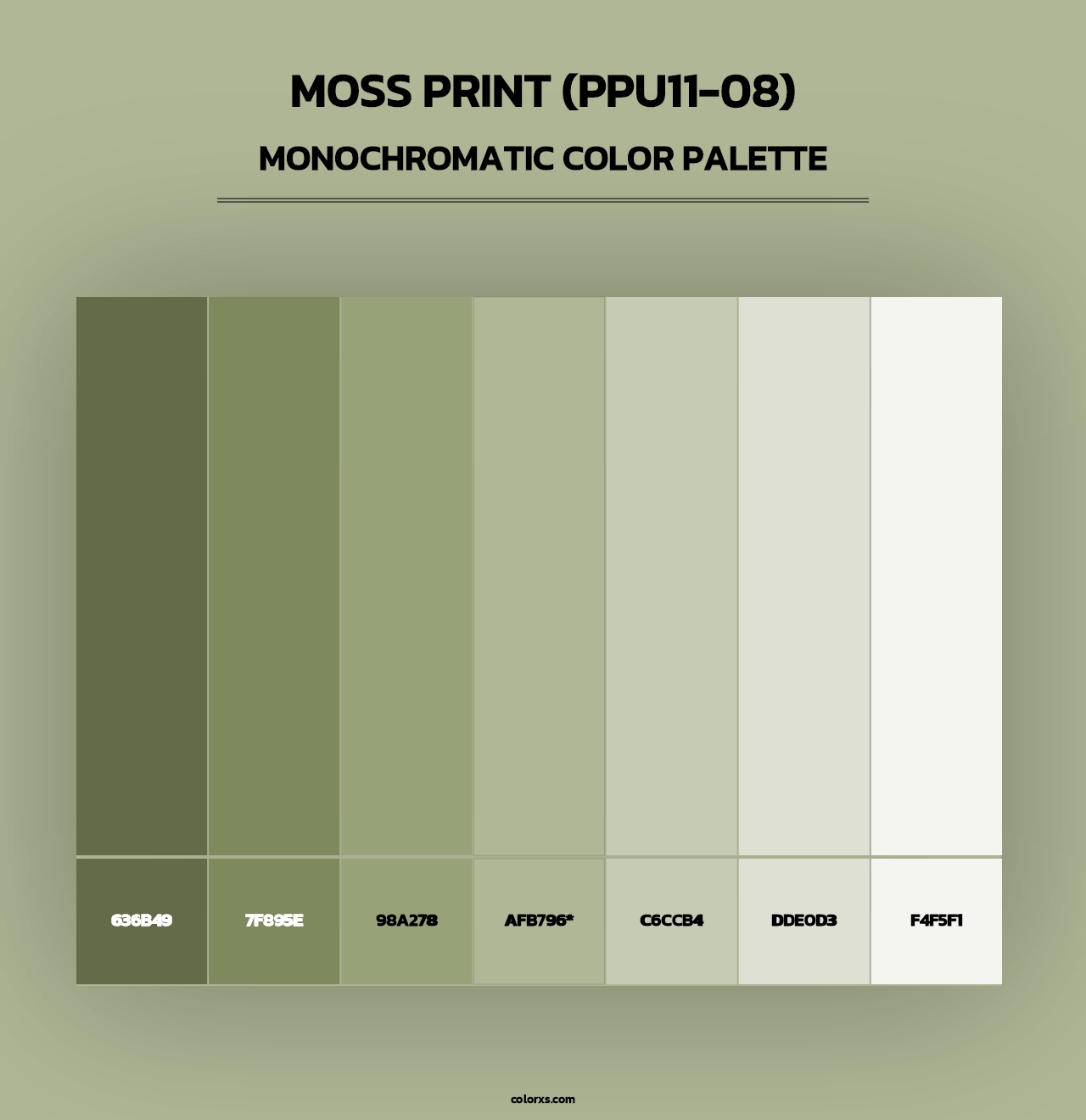 Moss Print (PPU11-08) - Monochromatic Color Palette