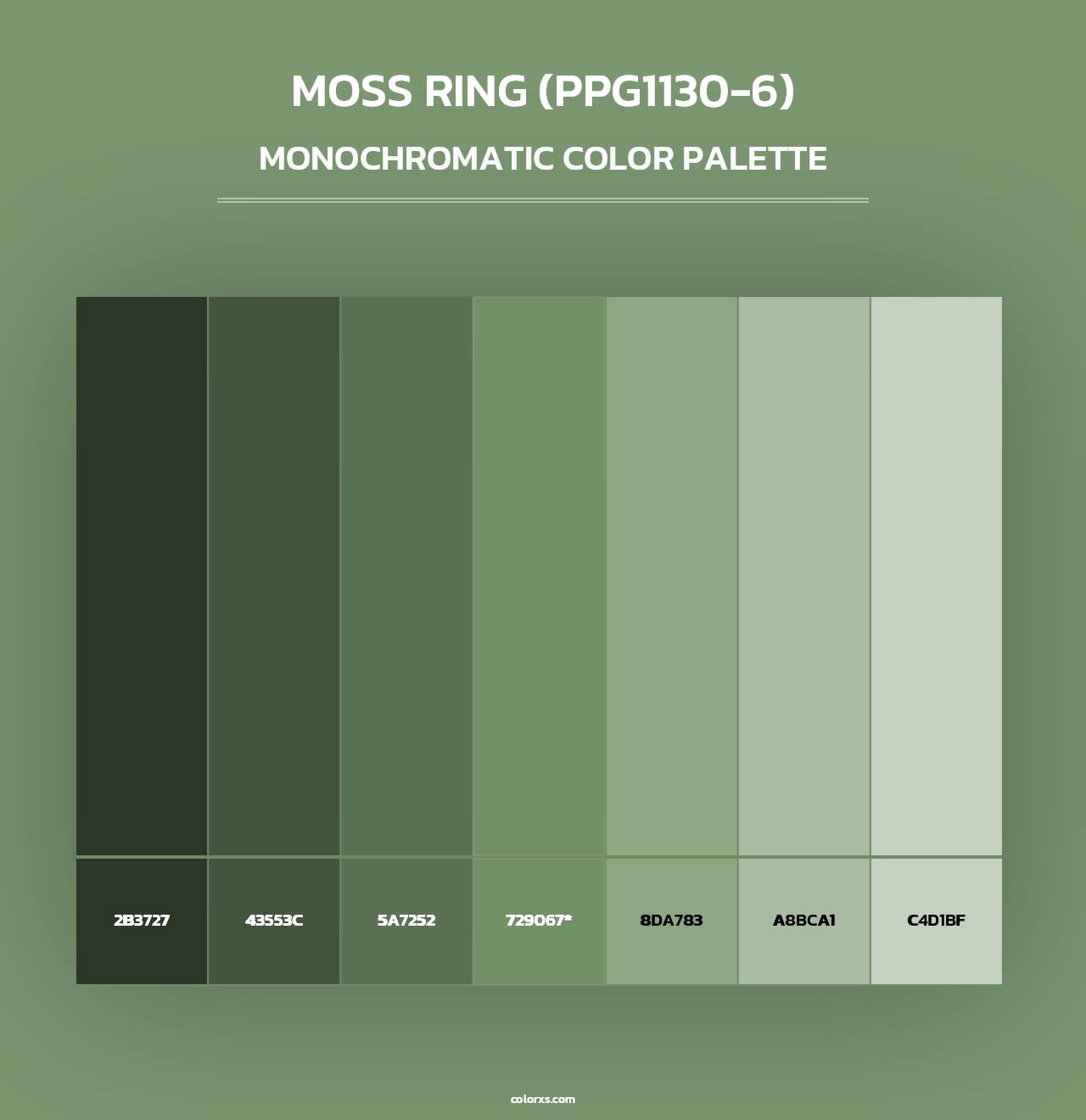 Moss Ring (PPG1130-6) - Monochromatic Color Palette