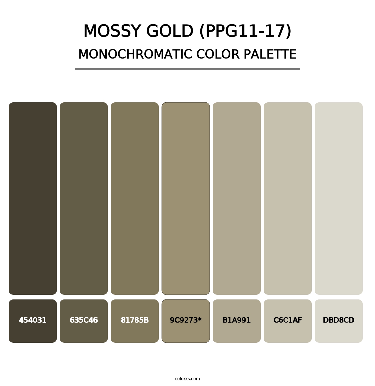 Mossy Gold (PPG11-17) - Monochromatic Color Palette