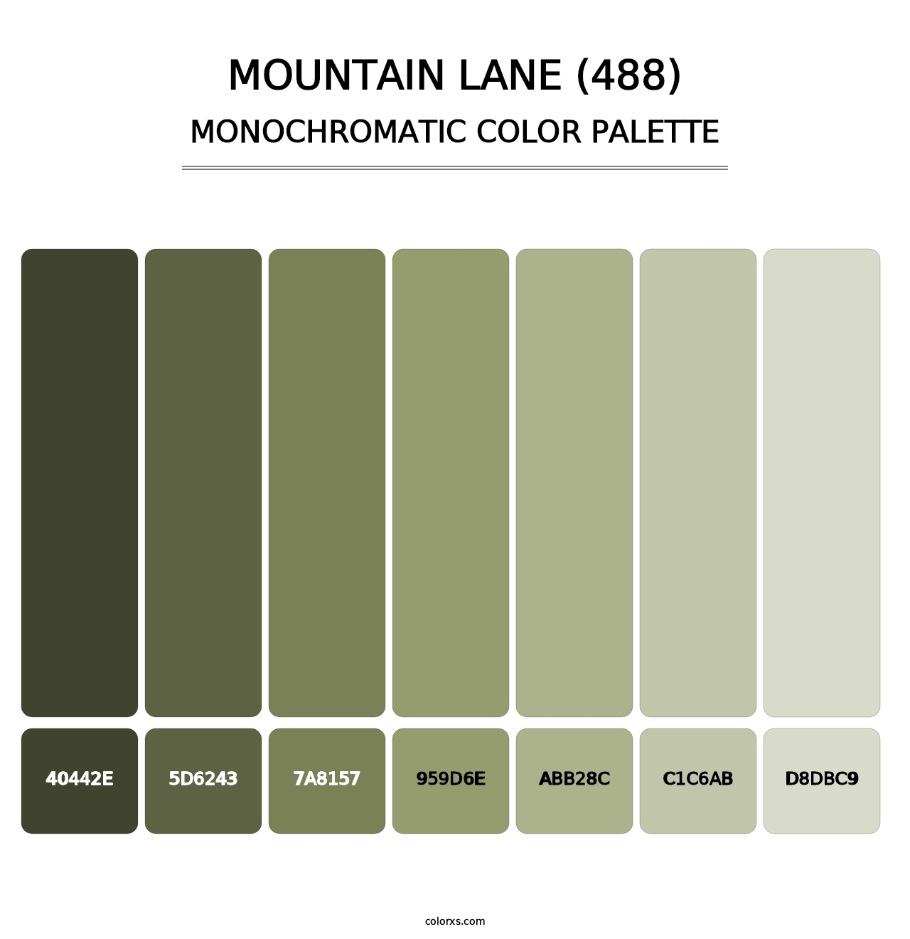 Mountain Lane (488) - Monochromatic Color Palette