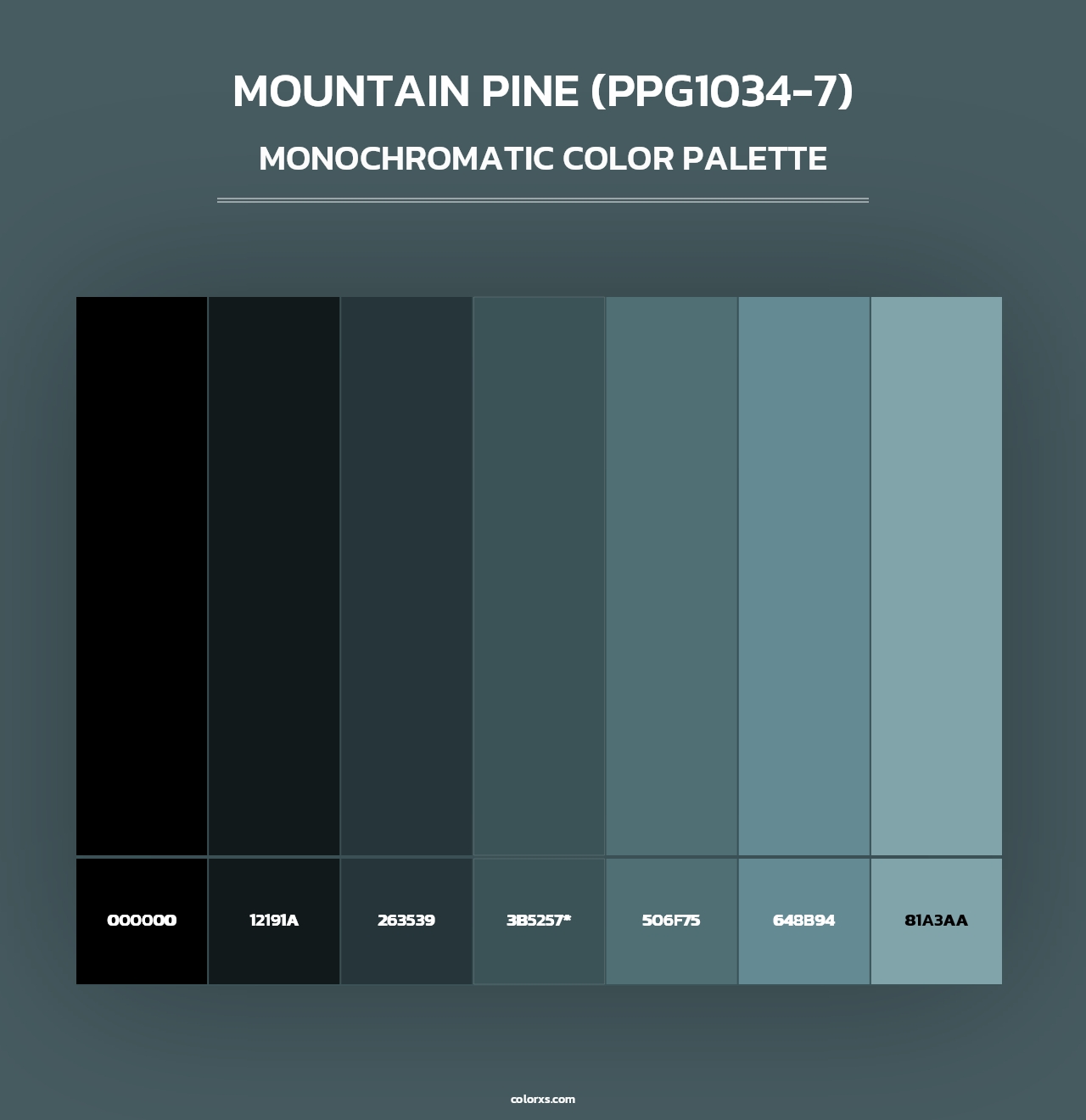 Mountain Pine (PPG1034-7) - Monochromatic Color Palette