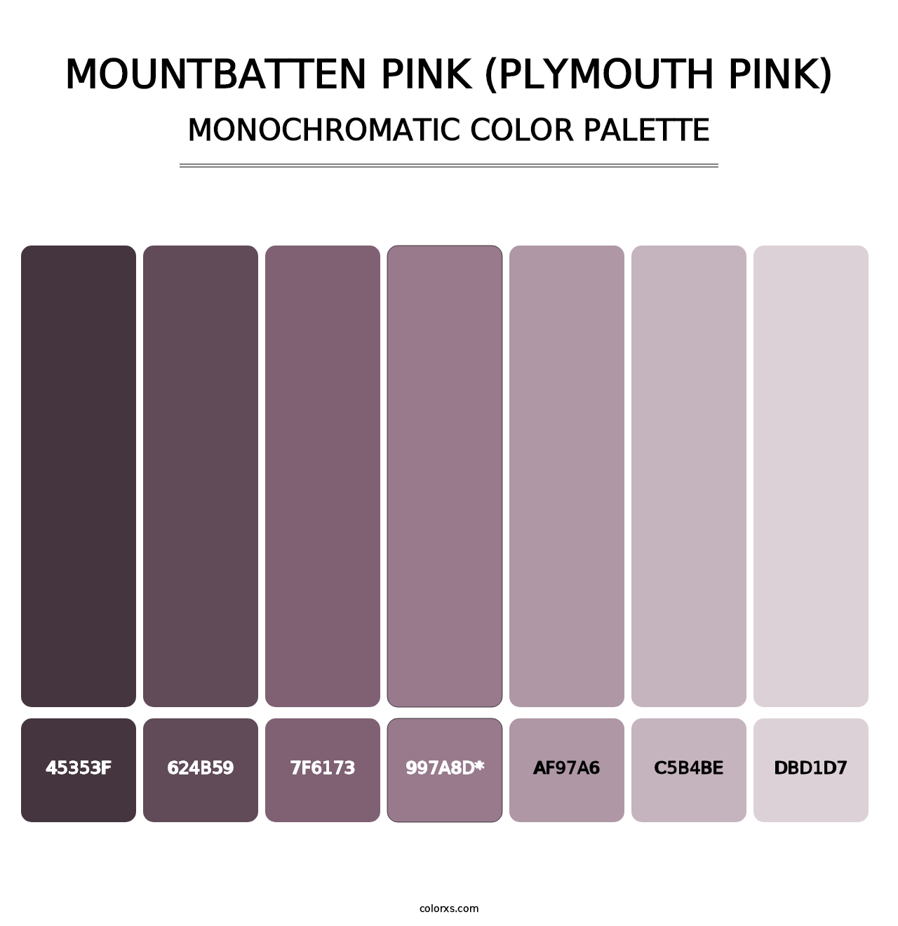 Mountbatten Pink (Plymouth Pink) - Monochromatic Color Palette