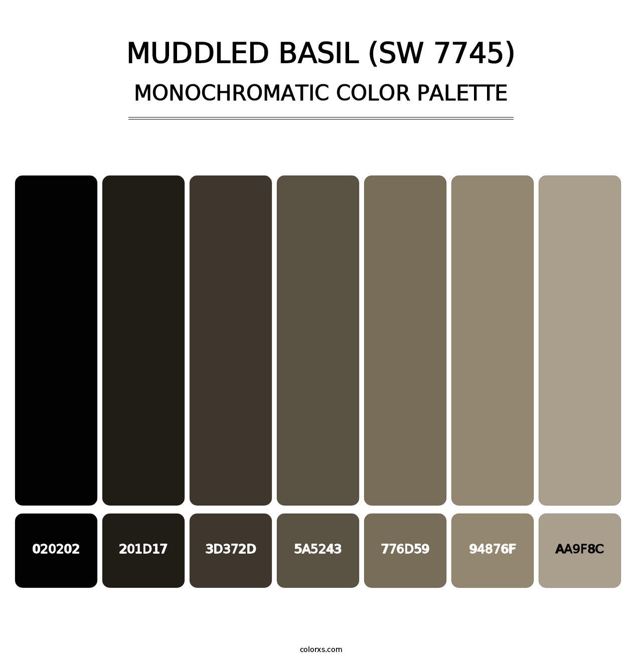Muddled Basil (SW 7745) - Monochromatic Color Palette