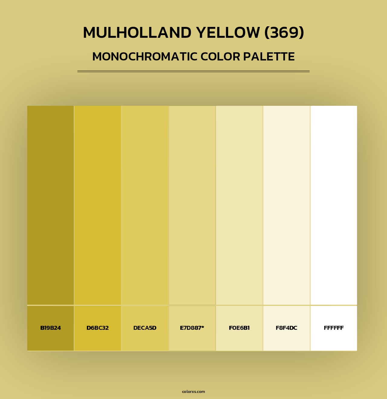 Mulholland Yellow (369) - Monochromatic Color Palette
