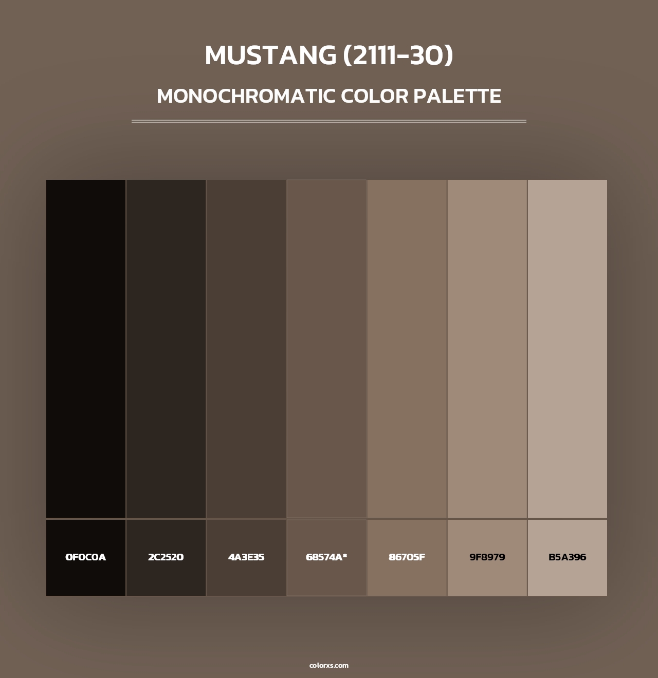 Mustang (2111-30) - Monochromatic Color Palette