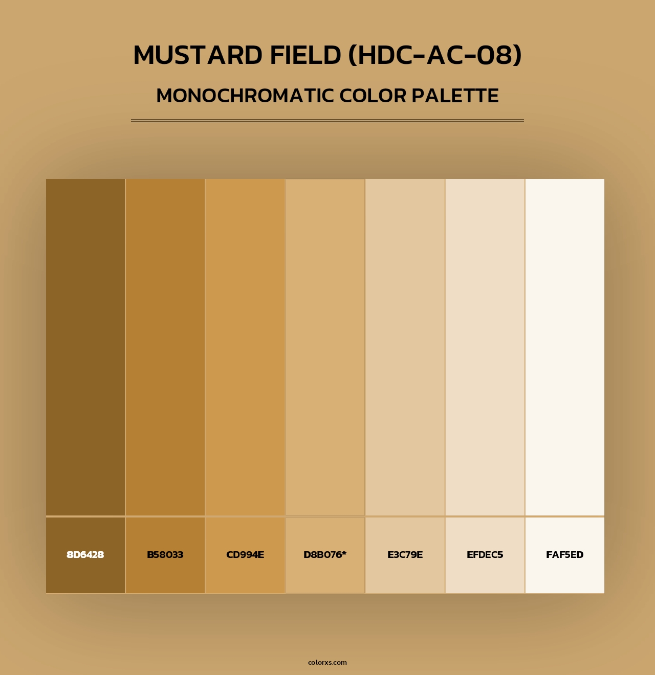 Mustard Field (HDC-AC-08) - Monochromatic Color Palette