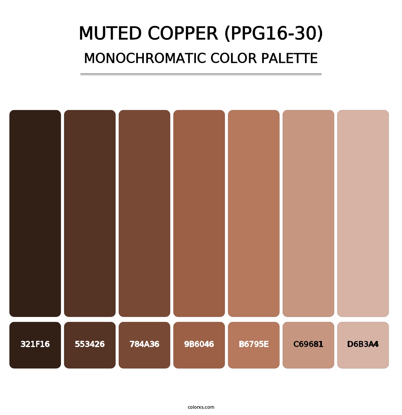 Muted Copper (PPG16-30) - Monochromatic Color Palette