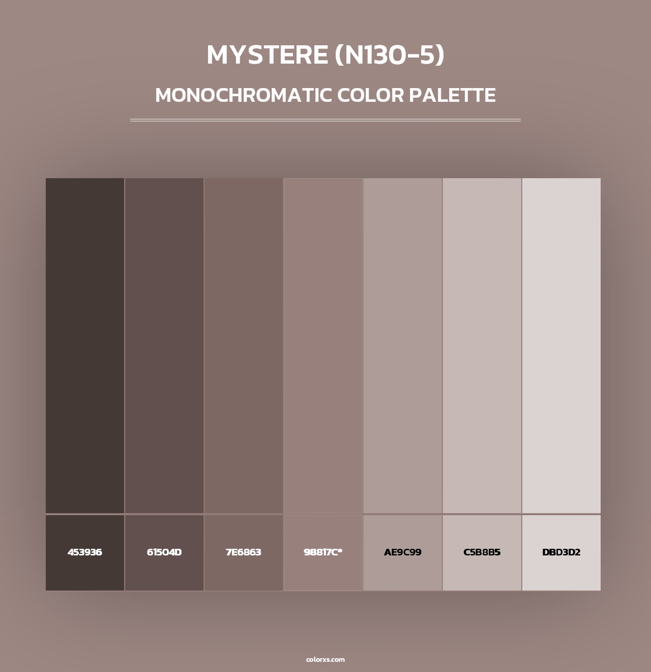 Mystere (N130-5) - Monochromatic Color Palette