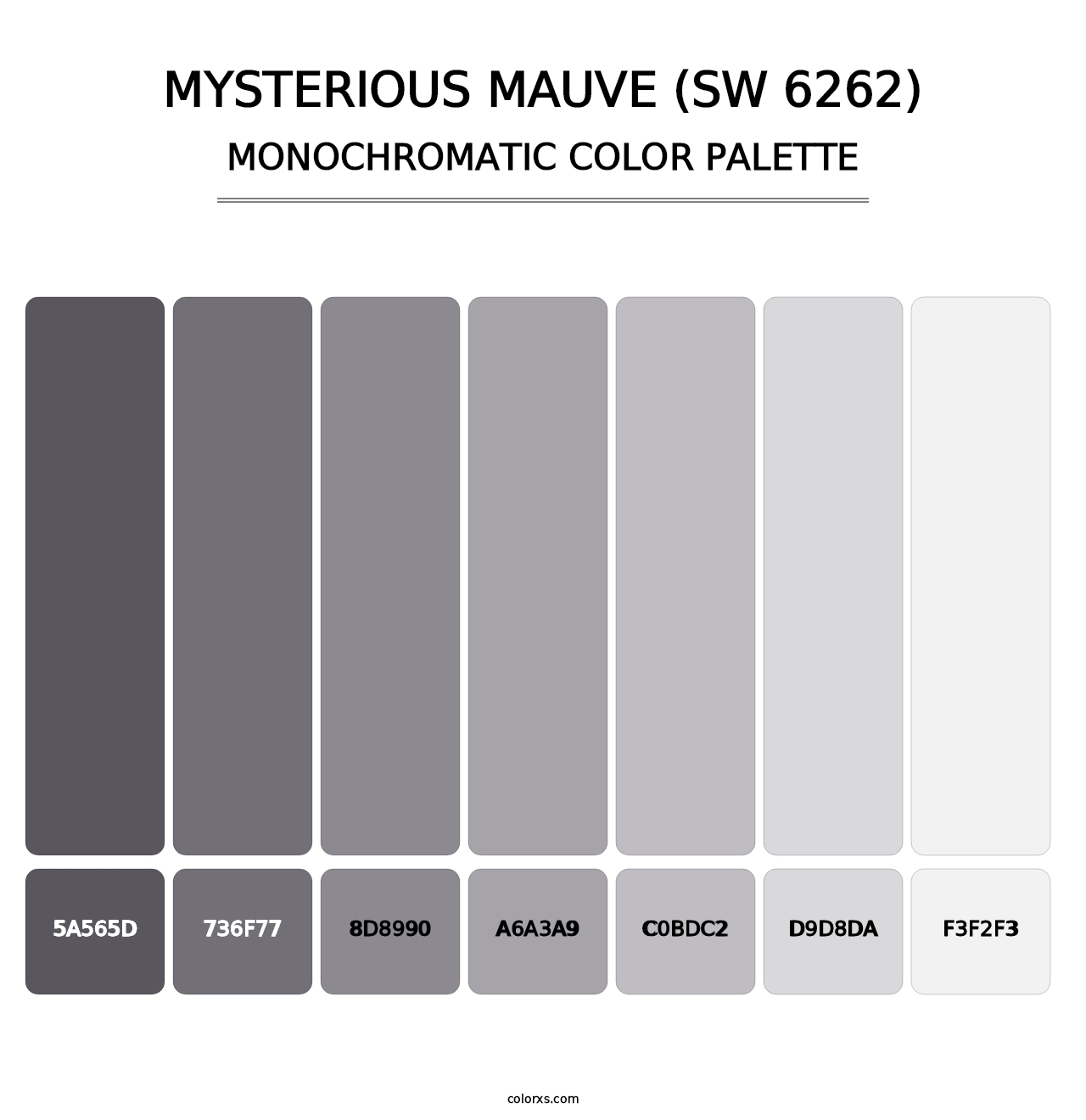 Mysterious Mauve (SW 6262) - Monochromatic Color Palette