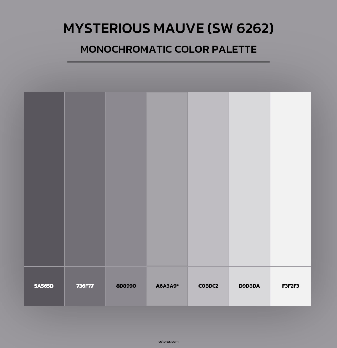Mysterious Mauve (SW 6262) - Monochromatic Color Palette