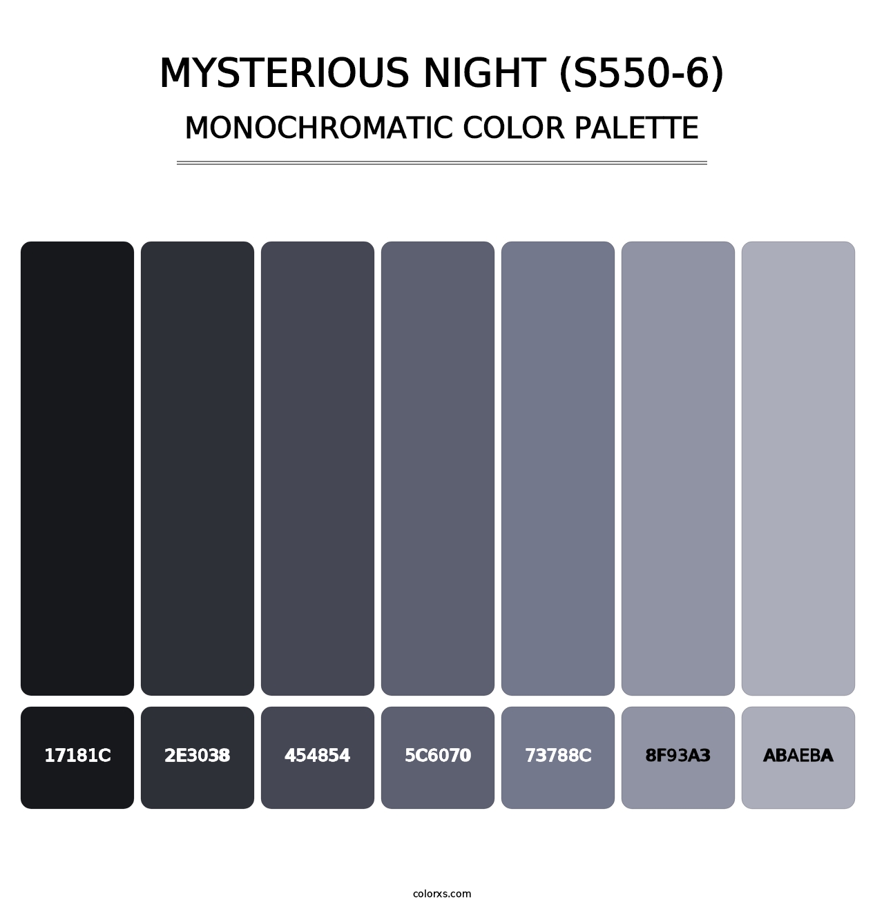 Mysterious Night (S550-6) - Monochromatic Color Palette
