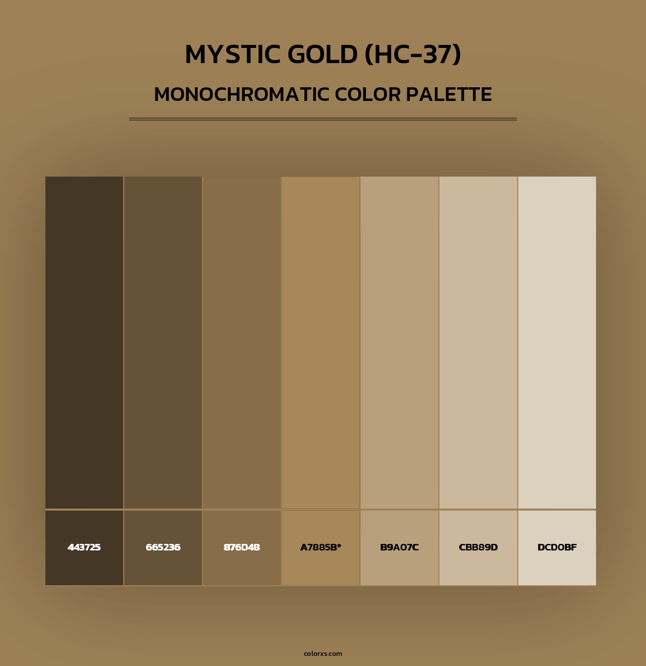 Mystic Gold (HC-37) - Monochromatic Color Palette