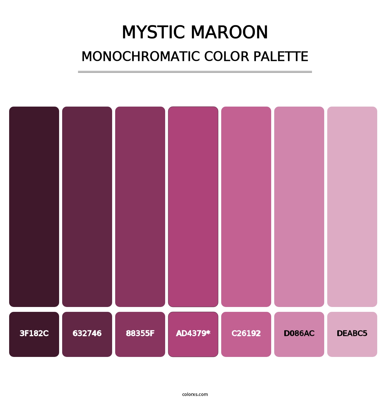 Mystic Maroon - Monochromatic Color Palette