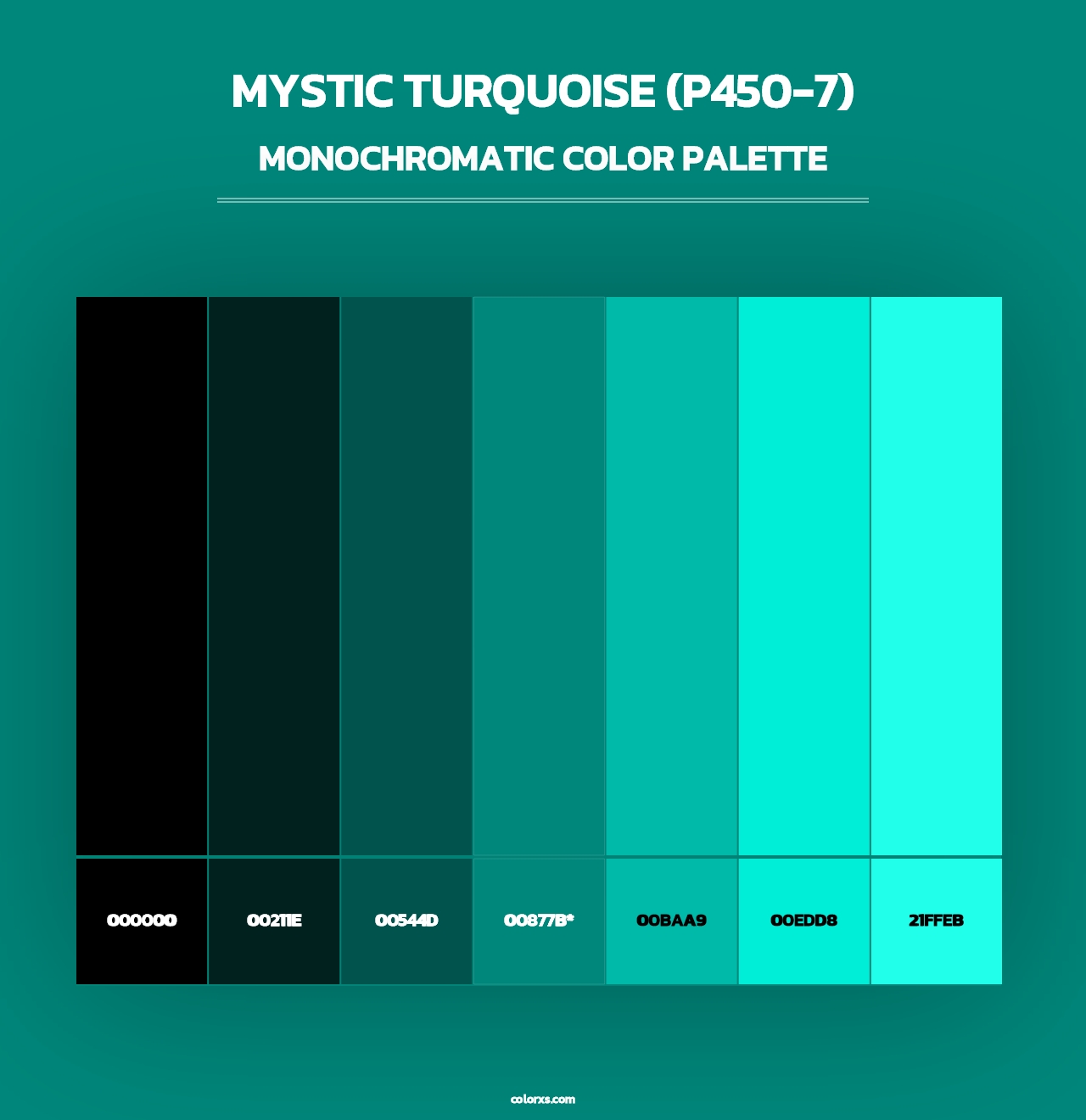 Mystic Turquoise (P450-7) - Monochromatic Color Palette
