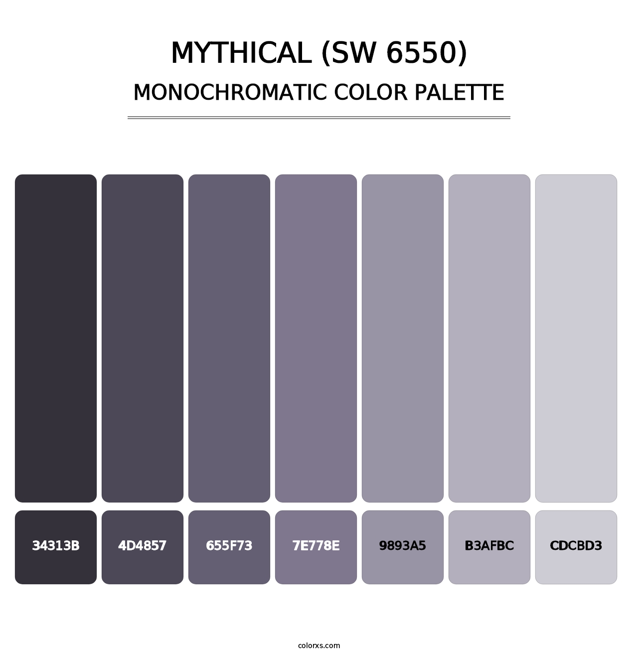 Mythical (SW 6550) - Monochromatic Color Palette