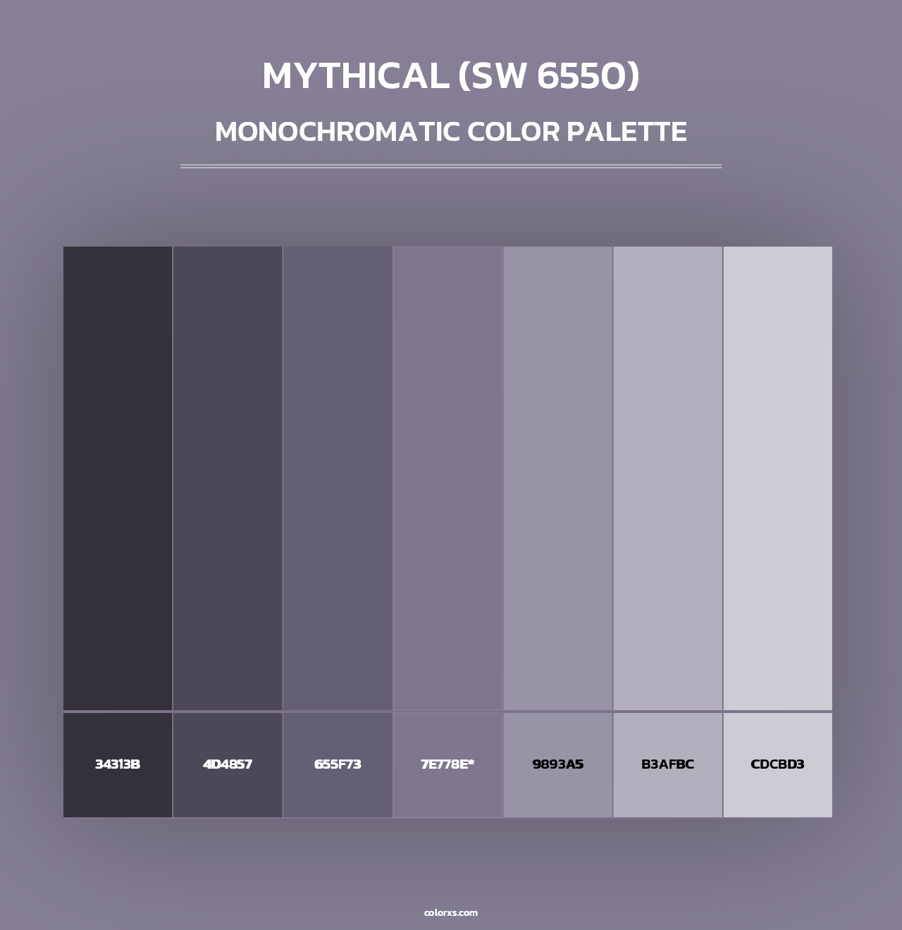 Mythical (SW 6550) - Monochromatic Color Palette