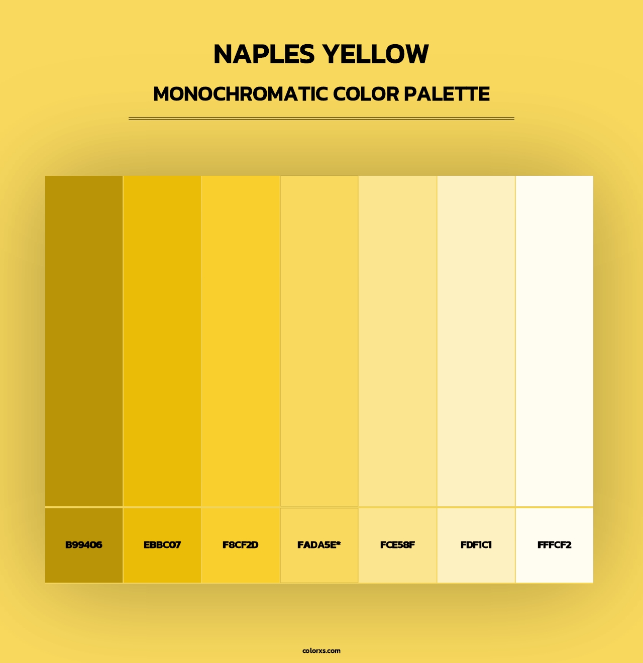 Naples Yellow - Monochromatic Color Palette