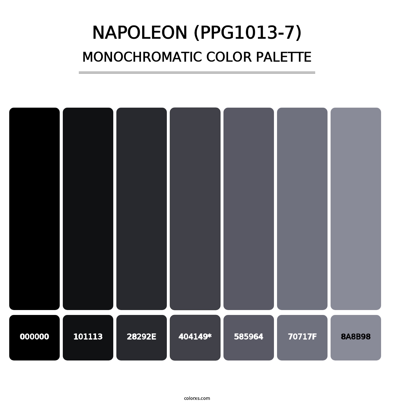 Napoleon (PPG1013-7) - Monochromatic Color Palette