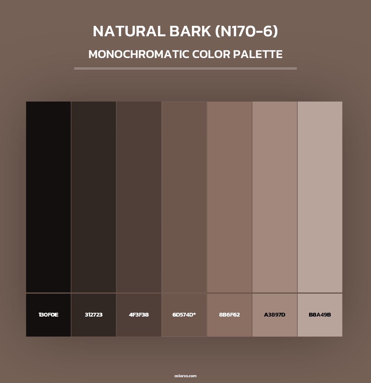 Natural Bark (N170-6) - Monochromatic Color Palette