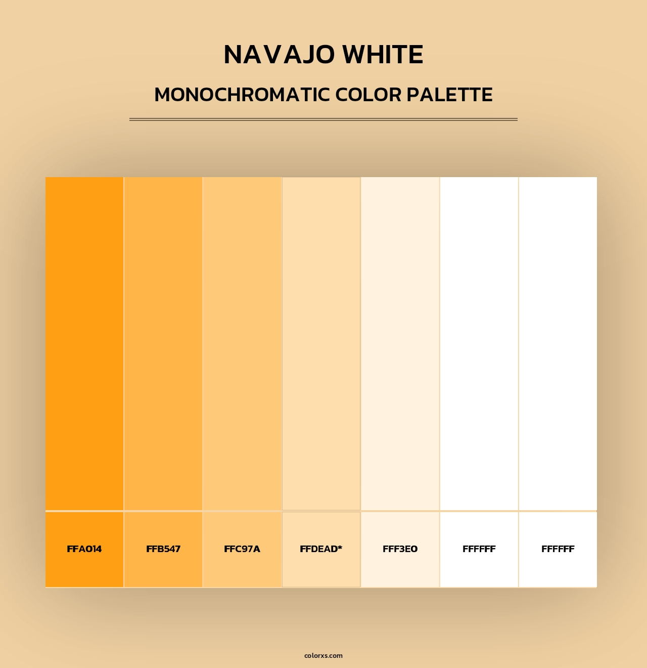 Navajo White - Monochromatic Color Palette