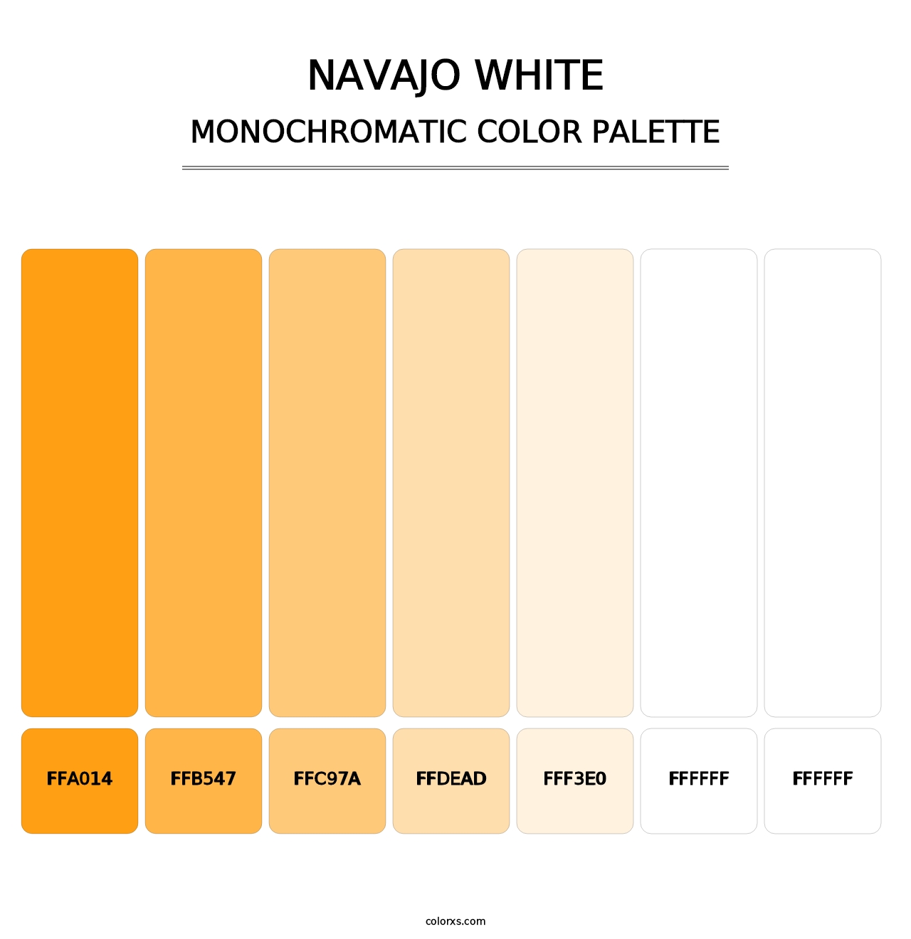 Navajo White - Monochromatic Color Palette